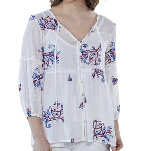 Hope Springs from Cracker Barrel Embroidered Boho Blouse and Tank Cottagecore XL - Picture 8 of 8